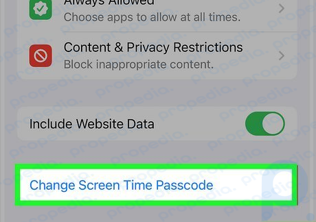 Step 3 Select Change Screen Time Passcode.