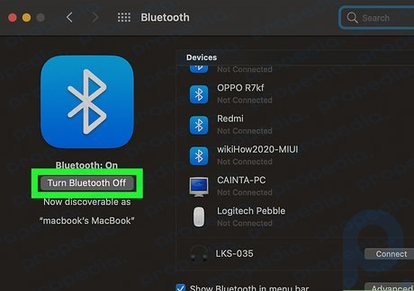 Step 4 Disable wireless and Bluetooth settings.