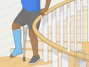 Как подняться по лестнице со сломанной ногой