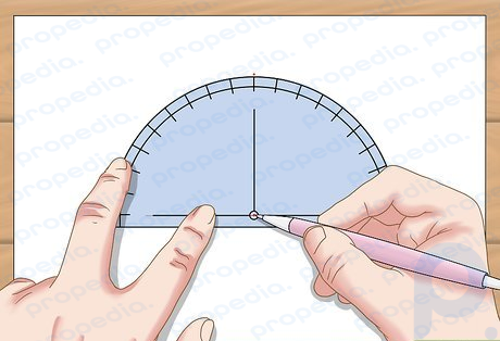 Step 1 Line up the given line and the protractor.
