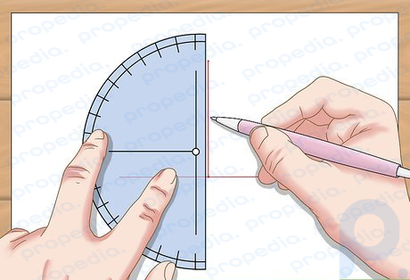 Step 3 Connect the given point with the 90-degree mark.