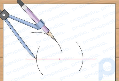 Step 3 Draw an arc above the line.