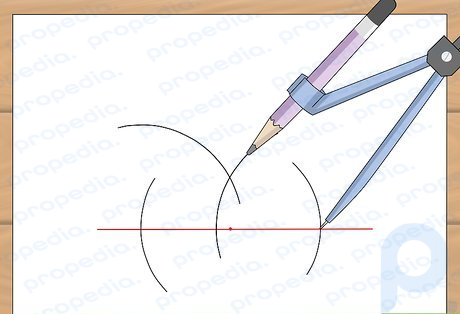 Step 4 Draw a second arc, intersecting the first.