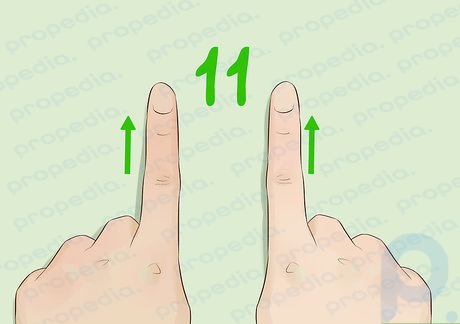 Paso 1 Cuente 9, 10, 11 para acostumbrarse a usar ambas manos.