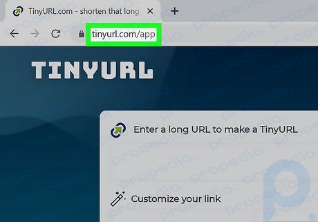 Schritt 1 Besuchen Sie die TinyURL-Website.