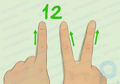 Paso 2 Signifique 12, 13 y 14 con ambas manos.