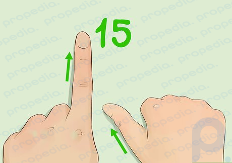 Paso 3 Muestre 15 usando el dedo índice izquierdo y el pulgar derecho.