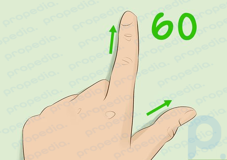 Paso 4 Muestre 60, 70, 80 y 90 con el pulgar y los dedos izquierdos.