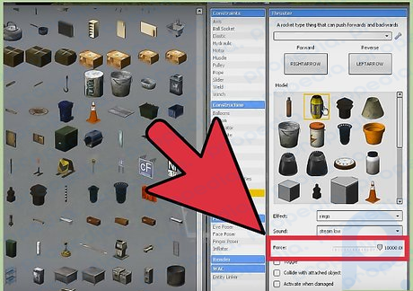 Step 7 Set your thruster force.