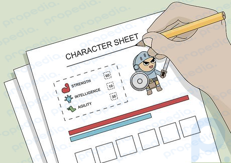 Step 3 Write a character sheet for each player.
