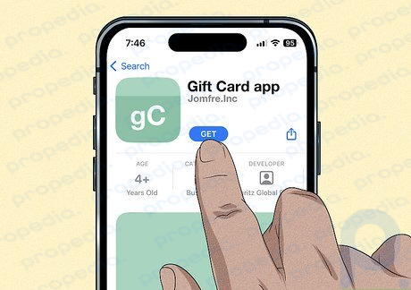 ステップ 2 ギフト カード販売店のアプリを検索します。