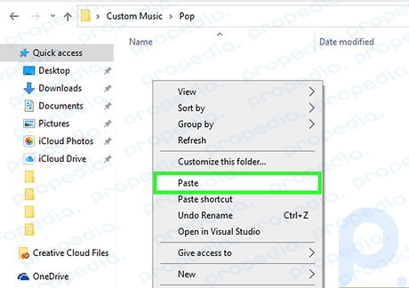 Step 5 Paste the file(s) into the genre subfolder.