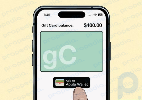 Étape 6 Appuyez sur le bouton pour lier la carte-cadeau à votre Apple Wallet.