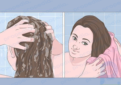 Paso 2 Lava y seca tu cabello.