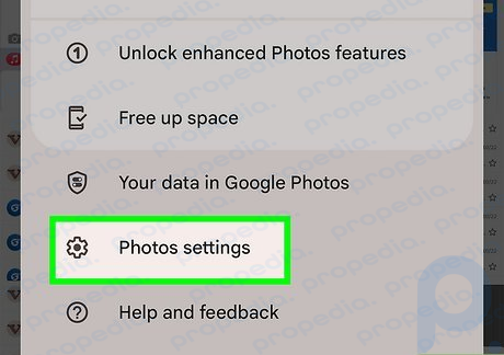 Étape 3 Appuyez sur Paramètres de Google Photos.