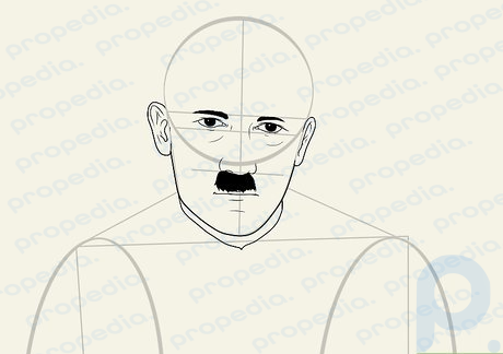 Step 6 Trace the outline of his ears, jaws, chin and neck.