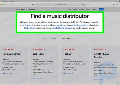 Step 2 Sign up for a music distributor.