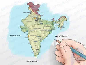 Wie zeichnet man die Karte von Indien?