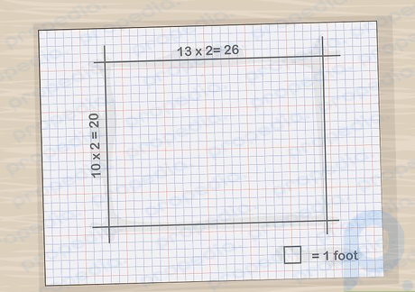 Paso 4 Agrande su plan en papel cuadriculado usando medidas métricas.