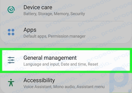 Step 2 Scroll down and tap General management.