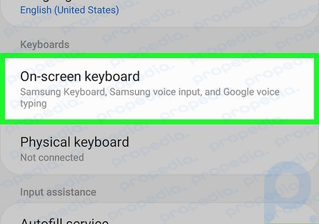 Step 4 Tap On-screen keyboard.