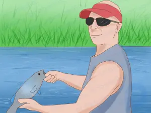 Wie man in einem Fluss fischt
