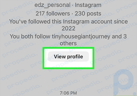 Step 1 Go to the profile page of the person who sent you the message.