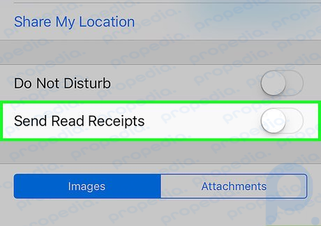 Step 4 Slide the Send Read Receipts to off position.