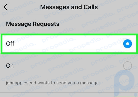 Step 6 Turn off notifications for Message Requests and Messages.