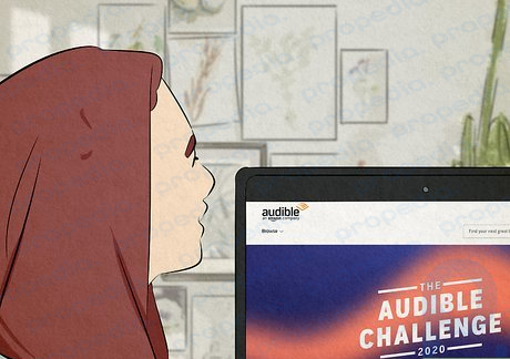 Step 1 Audible sometimes offers credits in exchange for completing challenges.
