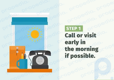 Step 1 Call or visit early in the morning if possible.