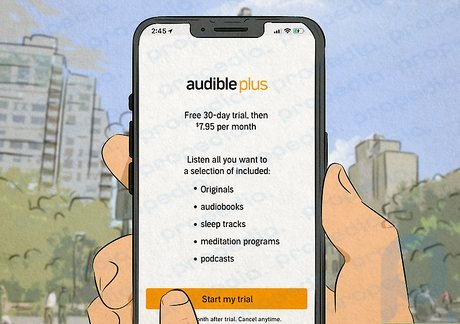 Step 1 Sign up for a free 30-day trial of Audible Premium Plus.