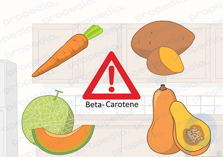Step 1 Limit your consumption of beta-carotene-rich foods.
