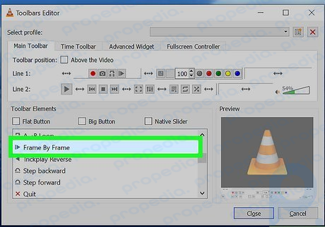 Étape 1 Ajoutez le bouton image par image à votre barre d'outils VLC.