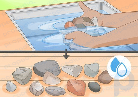 Step 1 Rinse off the rocks and wait until they’re partly dry.