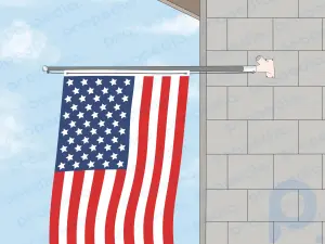 Como pendurar uma bandeira americana verticalmente