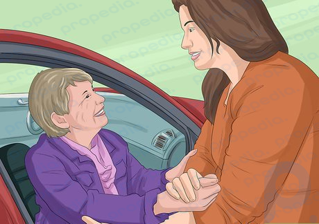 Step 7 Help the person get into a car.