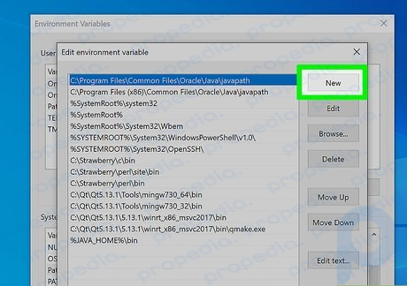 Step 10 Edit the environment variables (Windows 10 only).