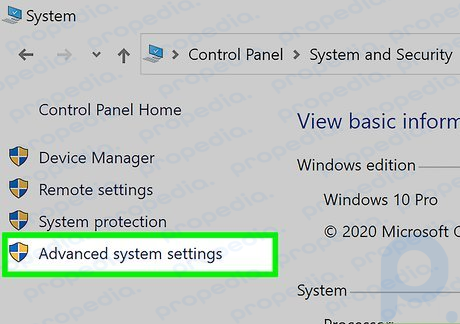 Step 6 Open the Windows Advanced System Settings in the Control Panel.