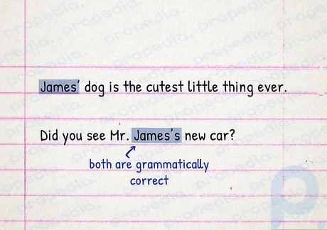 Tanto James como James son gramaticalmente correctos.