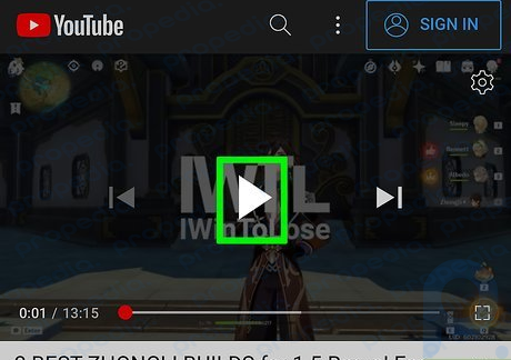 Step 5 Tap the Play button on the video you want to play in the background.