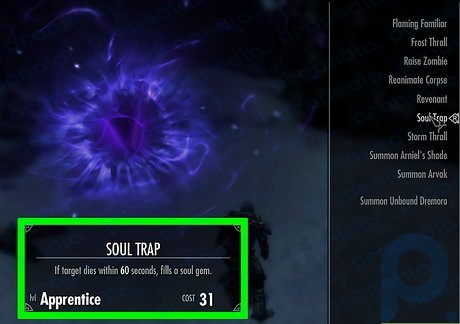 El hechizo Soul Trap aumenta tu habilidad mágica de Conjuración.