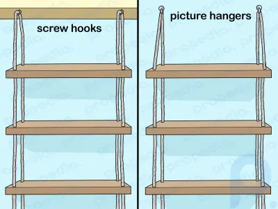 Cómo hacer un estante de cuerda colgante